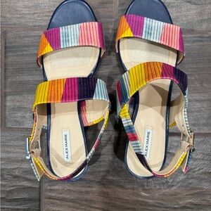 Alex Marie Multicolor Striped Slingback Sandals